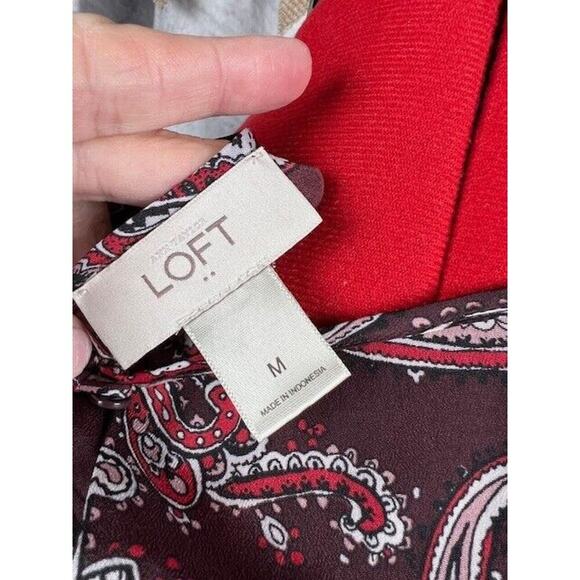 LOFT Outlet Women's Paisley Blouse Short Sleeve Top Medium - Picture 6 of 6
